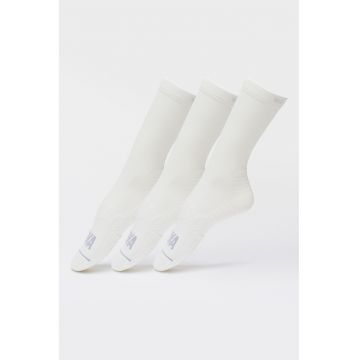 Set de sosete lungi unisex pentru alergare - 3 perechi - Alb/Gri deschis