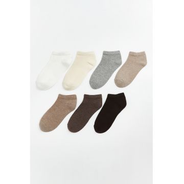 Set de sosete pana la glezna din amestec de bumbac - 7 perechi - Multicolor