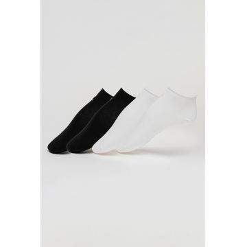 Set de sosete scurte - 2 perechi - Negru stins/Alb optic