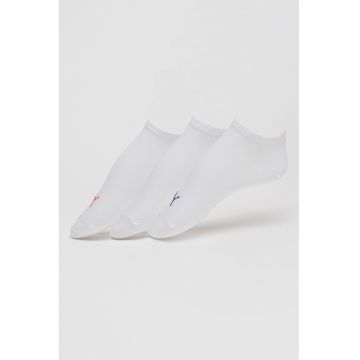 Set de sosete scurte unisex din amestec de bumbac - 3 perechi - Rosu/Alb