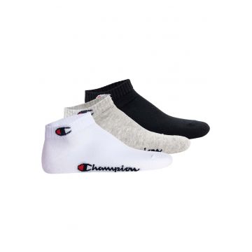 Set de sosete unisex pana la glezna - 3 perechi - Alb/Negru/Gri