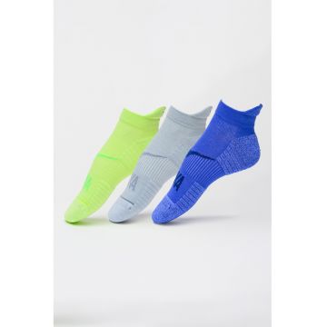 Set de sosete unisex pentru alergare - 3 perechi - Albastru prafuit/Albastru indigo/Verde lime