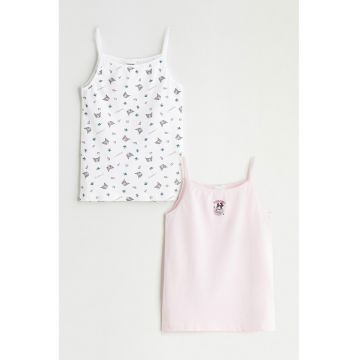 Set de top de pijama din bumbac cu model Kuromi - fara manecu - 2 piese