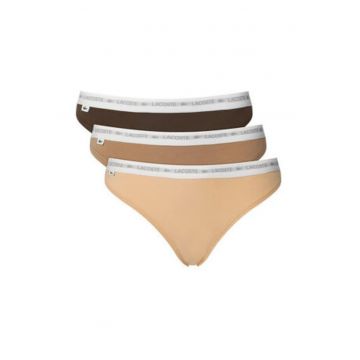 Set lenjerie intima dama -  3 bucati - bej - bumbac