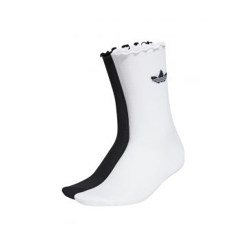 Soseste dama -  nylon/elastan - 2 perechi - alb/negru - 40-42EU