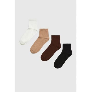 Sosete pentru femei  set 4 perechi - bumbac - scurte - negru - 37-40