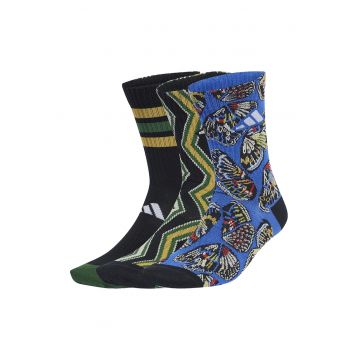 Sosete scurte cu model - 3 perechi - Negru/Galben/Albastru royal
