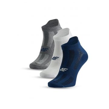 Sosete sport  set 3 perechi - scurte - suport stabil - gri-alb-albastru - 39x42