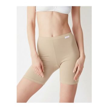 Boxeri lungi pe picior bumbac cu talia inalta  8018 0001 - Bej
