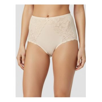 Chiloti clasici bumbac cu talia inalta si dantela  ADC90 - Nude rose