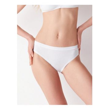 Chiloti clasici bumbac cu talia joasa  AD739 0001 - Alb