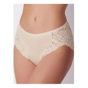 Chiloti clasici bumbac cu talia medie si dantela  ADC89 - Nude rose