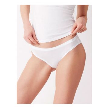 Chiloti clasici bumbac organic cu talia joasa  GD439 0001 - Alb