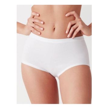Chiloti clasici bumbac si modal cu talia medie  GD444 0001 - Alb