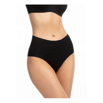Chiloti clasici microfibra talie inalta laser-cut  Infinity Maxi - Negru