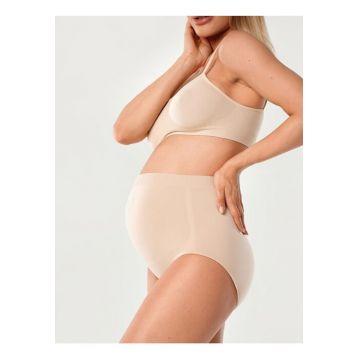 Chiloti microfibra fara cusaturi gravide  Bella Mama - Natural