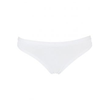 Chiloti tanga bumbac organic cu talia joasa  GD438 0001 - Alb