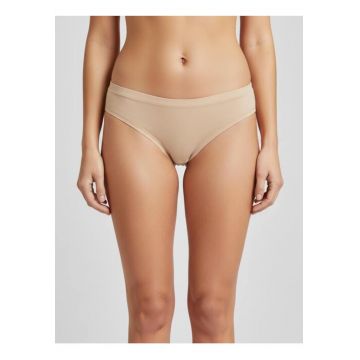 Chiloti tanga bumbac organic cu talia joasa  GD438 0001 - Bej