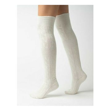 Jambiere lana ecru peste genunchi  S089-009 - Ecru