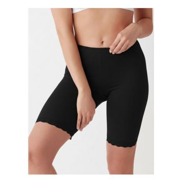 Set 2 perechi boxeri lungi pe picior bumbac cu talia inalta  3163 0002 - Negru