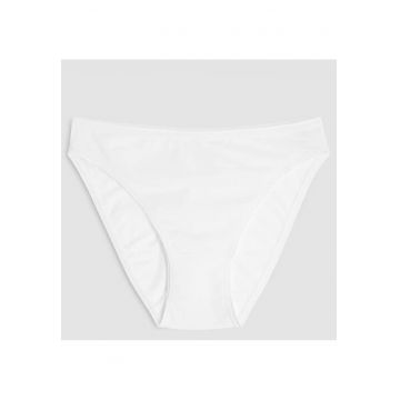 Set 3 perechi chiloti brazilieni bumbac cu talia medie  3939 0003 - Alb