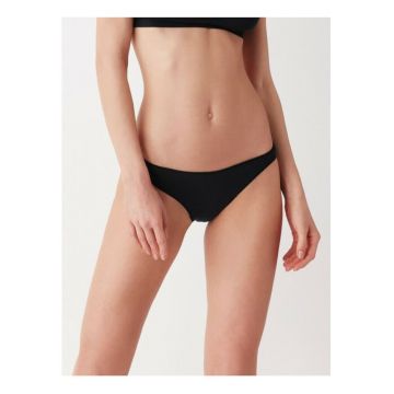 Set 3 perechi chiloti clasici bumbac cu talia joasa invisible trim  3487 0003 - Negru