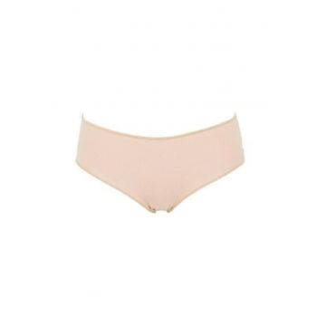 Set 3 perechi chiloti clasici bumbac cu talia medie invisible trim  3488 0003 - Bej