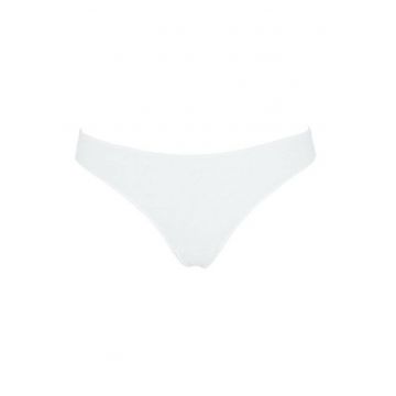 Set 3 perechi chiloti tanga bumbac cu talia joasa  3489 0003 - Alb