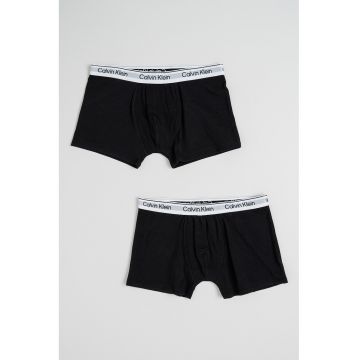 Set de boxeri cu banda logo in talie - 2 Perechi - Negru