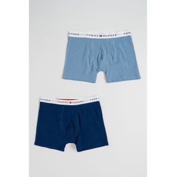 Set de boxeri cu logo in talie - 2 perechi - Albastru deschis/Bleumarin