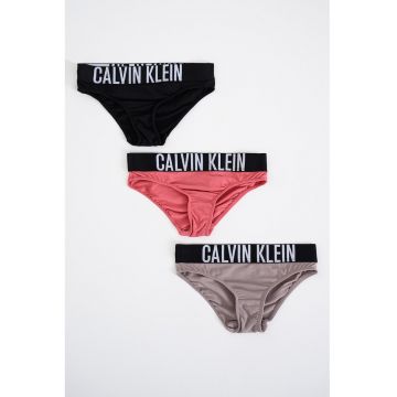 Set de chiloti cu logo - 3 Perechi - Negru/Gri deschis/Rosu stins