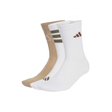 Set de sosete lungi - 3 Perechi - Alb/Maro nisip