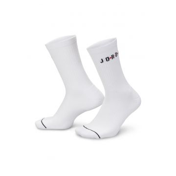 Set de sosete lungi pentru baschet Jordan - 6 perechi - Negru stins/Alb optic