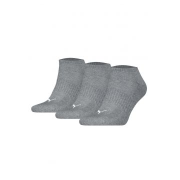 Set de sosete unisex pana la glezna cu detaliu logo - 3 perechi - Gri