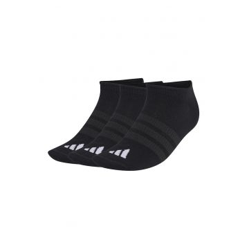 Set de sosete unisex pana la glezna cu logo Essentials - 3 perechi - Alb/Negru/Gri inchis