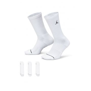 Set de sosete unisex pentru baschet - 3 perechi - Alb