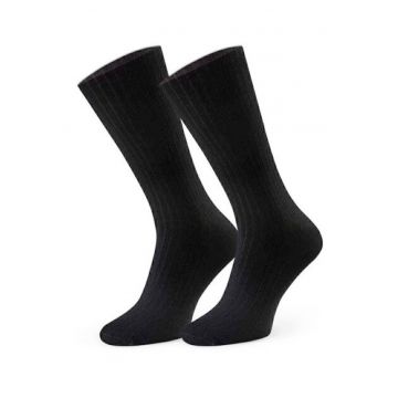 Sosete bambus raiate fara presiune  S165 - Negru