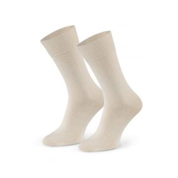 Sosete bumbac 100% culoare in naturala  S200 - Ecru