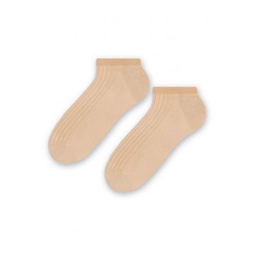 Sosete bumbac 100% scurte raiate  S042 - Bej