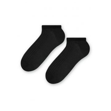 Sosete bumbac 100% scurte raiate  S042 - Negru