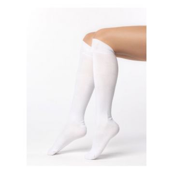 Sosete bumbac albe lungi sub genunchi  S072-078 - Alb