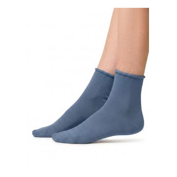 Sosete bumbac subtiri cu margine intoarsa  S115 - Jeans