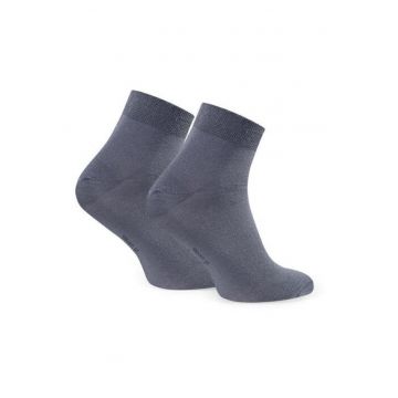 Sosete bumbac subtiri peste glezna  S010 - Gri inchis