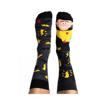 Sosete colorate cu super erou  Super Man - Negru/Galben
