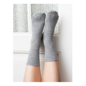 Sosete cu casmir si margine intoarsa  S083 - Gri