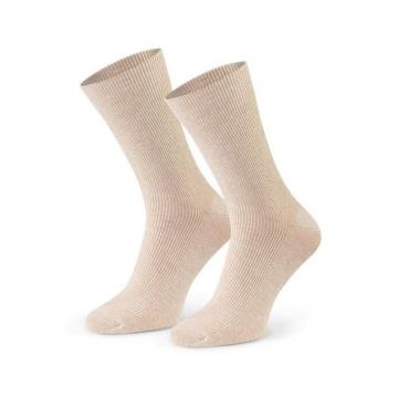 Sosete fara presiune raiate  S018 - Bej deschis melange