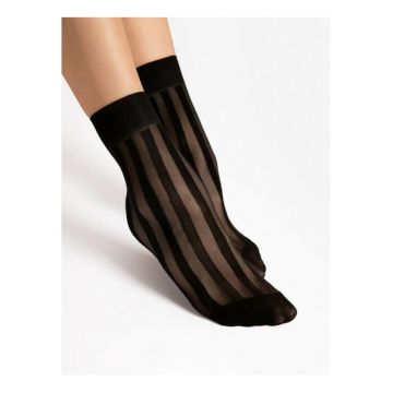 Sosete lycra negre cu dungi  Vibe 20 den - Negru