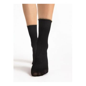 Sosete microfibra negre cu fir metalizat  Sassy 40 den - Negru