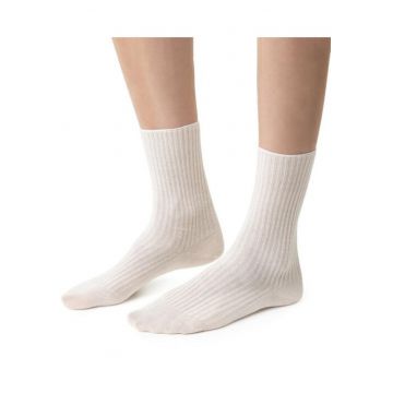 Sosete raiate bumbac 100% in culoare in naturala  S201 - Ecru