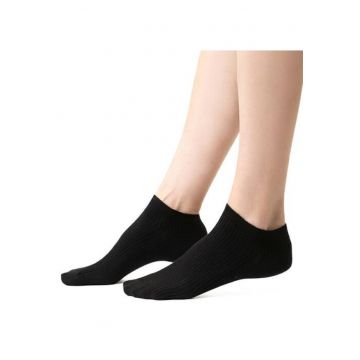 Sosete scurte raiate bumbac  S137 - Negru